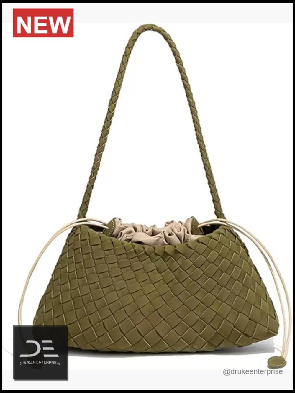 Woven Leather Shoulder Bag Tote for Women Handbag Purse